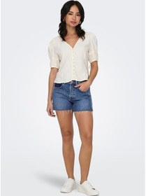 Resim Only Onlcarly Mw Reworked Denim Şort Cro 15323765 Mavi 001 