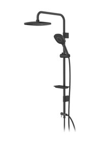 Resim İsaoğlu Yapı Siyah Duş Seti Mat Siyah Yuvarlak Duş Sistemi Premium Tasarım Alt Banyo Armatür Dahil Komple Set Siyah 