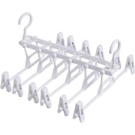 Resim Yaozixa "katlanabilir Pantolon Askısı, 6'lı Kaymaz Kıyafet Asıcı, Pp Malzeme İle Dayanıklı Ve Ayarlanabilir" Beyaz 