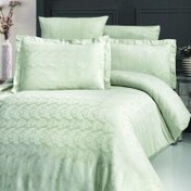 Resim Maxstyle Jakarlı Saten Elsa Küf Yeşili Double Nevresim Takımı 