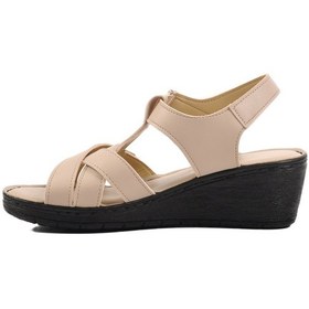 Resim Aspor Bej Dolgu Taban Kadın Sandalet Çok Renkli 