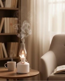 Resim hep dükkan EN POPÜLER Retro LED Işıklı 1200 mAh Şarjlı Aroma Difüzörü 280 ml Su Kapasiteli UYGUN 