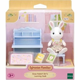 Resim Sylvanian Families Kar Tavşan Kız ve Çalışma Masası 5679 