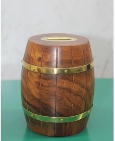 Resim Pirinç Detaylı Fıçı Kumbara Model 4 