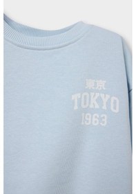 Resim Defacto Erkek Bebek Oversize Baskılı Sweatshirt D7905a526spbe177 Mavi-be177 