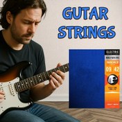Resim 6 Paket Elektrik Gitar Telleri Seti, Kaplamalı Parlak Kaplamalı Nikel Kaplı Çelik, Profesyonel Sınıf, Uzun Ömürlü ve Pürüzsüz Ses, Müzisyenler için İdeal Hediye 