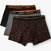 Resim 3'lü Boxer Seti Slogan Baskılı Çok Renkli 