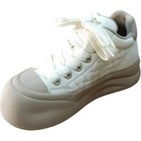 Resim Guja 26k426-1 Kadın Kalın Taban Sneaker Ayakkabı Bej Siyah 