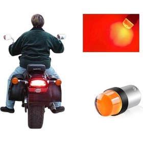 Resim Motosiklet LED Stop Ampulü Çift Duy Çakarlı P21/5W 1ADET 