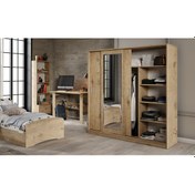Resim Samira Modern Genç Odası Takımı Meşe - 5 Parçalı Ve Tamamı 1. Kal 