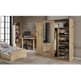 Resim Samira Modern Genç Odası Takımı Meşe - 5 Parçalı Ve Tamamı 1. Kal 