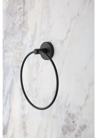 Resim Yuvarlak Havluluk Siyah 