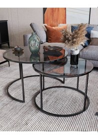 Resim Dekoport Milas Orta Sehpa - Füme Cam Siyah 