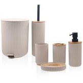 Resim Stripe Banyo Seti Krem 6 Parça 