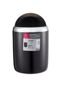 Resim M-e06-06-p Lima Çöp Kovası, Krom Dekorlu, Siyah, Standart Siyah 