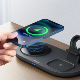 Resim Mcdodo Ch-7061 3İn1 15W Çoklu Magsafe Tws Kulaklık,Watch Saat Ve Telefon Şarj Ünitesi-Siyah 