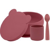 Resim Oioi Blw I Silikon Beslenme Seti 3lü Kaseli Velvet Rose 