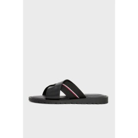 Resim Tommy Hilfiger Deri Logolu Sandalet Erkek Sandalet FM0FM05415 Bds 