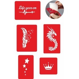 Resim Enhavalı Hayat Devam Ediyor Geçici Dövme Kına Şablonu 5'li 