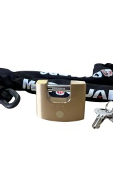 Resim Motoguards 2 Metre 10 mm *kesilmez Zincir + YALE70MM Kayar Milli Pirinç Kilit 