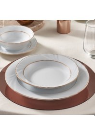 Resim Güral Soprano 24 Parça 6 Kişilik Yemek Takımı Çift Altın File 4858621 