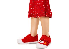 Resim Kiko Kids Cookie Cırtlı Kız Bebek Ilk Adım Panduf Ayakkabı Kırmızı 