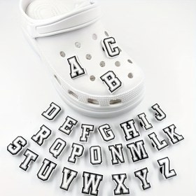Resim Crocs, Çizme, Sandalet, Slip-Onlar için 1 adet Alfabede Harf Ayakkabı Sihirli, Sökülebilir Plastik Dekorasyon Sihirli - A'dan Z'ye Tek Ayakkabı Tokası Aksesuarı ile Kişiselleştirin 
