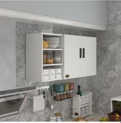 Resim Kenzlife Hazır Mutfak Castus22 Byz 060 120 22 Banyo Dolabı Kapaklı Raflı Arkalıklı 