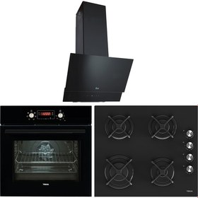 Resim Teka - Chef 7 Ankastre Set - (Hak 627 Bk Fırın + Hl Lux 60 4g Aı Al Cı Ocak + Tvt 60.1 Davlumbaz) - Siyah - 64000467 