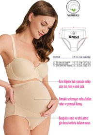Resim ÖZKAN underwear Özkan 23582 5'li Paket Kadın Pamuklu Likralı Süprem Hamile Lohusa Yüksek Bel Bato Külot 