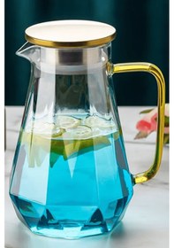 Resim 7 Parça Cam Meşrubat Takımı Süzgeçli Sürahi Ve Bardaklar 2 Litre Meşrubat Takımı 