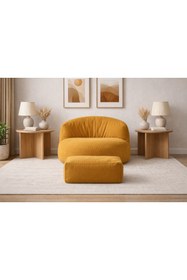 Resim PATARA HOME Mila Modell Puff & Armut Koltuk 2'li Relax Koltuk 