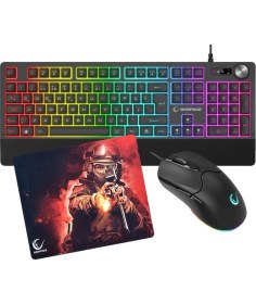 Resim Rampage KM-9858 Jazzy V2 Rgb Klavye , 12800 Dpı Mouse + 30*25CM Mousepad Gaming 3lü Set 
