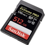 Resim Sandisk Extreme Pro 512GB SDXC Card 170MB/s V30 UHS-I U3 Hafıza Kartı SDSDXXY-512G-GN4IN 