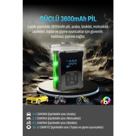 Resim DEMPOWER Dijital Şarj Edilebilir Hava Kompresörü 