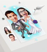 Resim Kişiye Özel Evleniyoruz Karikatür 240 Parça A3 Puzzle - 6 