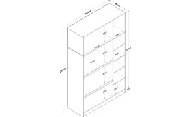 Resim Rani BA104 Yüklük 6 Kapaklı 10 Raflı Yatak Yorgan Yastık Saklama Dolabı Beyaz 