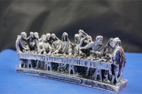 Resim Son Akşam Yemeği Biblo Heykel - Ev Ofis Dekoratif Hediyelik Aksesuar 30x13 Cm 