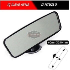 Resim Her Araca Uyumlu Siyah Çerçeveli Dikiz Aynası 60 Mm X 240 Mm Vantuzlu İç İlave Ayna 00 Şüscaroto Aksesuar 