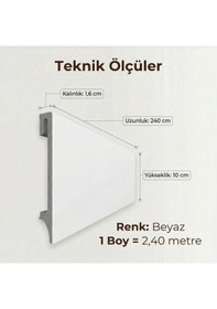 Resim Espumo Kompozit Süpürgelik 10 cm Beyaz | Suya Dayanıklı Parke Duvar Süpürgelik 2,40 m ESP401 