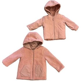 Resim Kız / Erkek Bebek Peluş Fermuarlı Kapüşonlu Mont-11357-gül Kurusu Gül Kurusu 