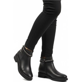 Resim Siyah Cilt Fermuarlı Kaymaz Bot 325126 Z Siyah 