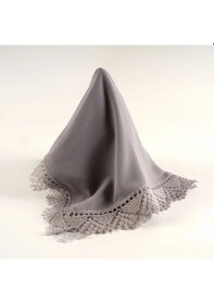 Resim İğne Oyalı Şal Namaz Örtüsü, 144x68 Cm. Gri Gri 
