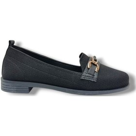 Resim Defne 790-26 Triko Fashion Tokalı Anatomik Kadın Babet Sıyah 