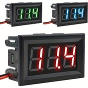 Resim 1 adet Dijital Gerilim Göstergesi 1.42cm İki Tel DC 4.5V-30V LED Voltmetre Göstergesi Gerilim Test Cihazı Kırmızı/Mavi/Yeşil 