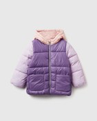 Resim Kız Bebek Mor Logo İşlemeli Kapüşonlu Mont Mor 