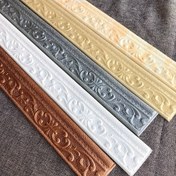 Resim 1 Rulo Vintage Avrupa 3D Kendinden Yapışkanlı Kickboard Duvar Stickerı, Soyulabilir ve Yapıştırılabilir Dekoratif Çizgiler, Su Geçirmez ve Kaymaz Zemin Bandı, Yağa Dayanıklı Mutfak Köşe Kenar Şeridi, Yatak Odası, Banyo, Oturma Odası, TV Arka Plan Duvarı için Uygun 