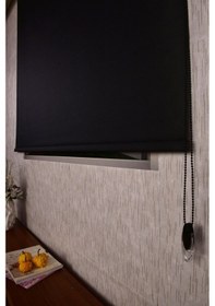 Resim Siyah Düz Etek Dilimsiz Ferme Blackout P-5000 Zebra Stor Güneşlik Perde 