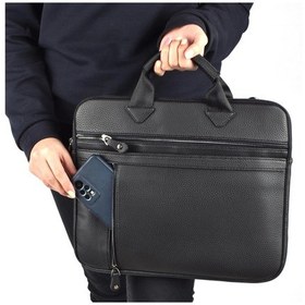 Resim Unisex 13.3" İnç Deri Evrak El Ve Omuz Çantası 8683255013364 Siyah 