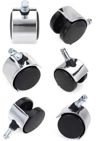 Resim Depolife Ofis Büro Koltuk Tekerleği 5 Adet Sekmanlı Teker Ayak Için Metalik Gri Çalışma Koltuğu Yedek Parça 